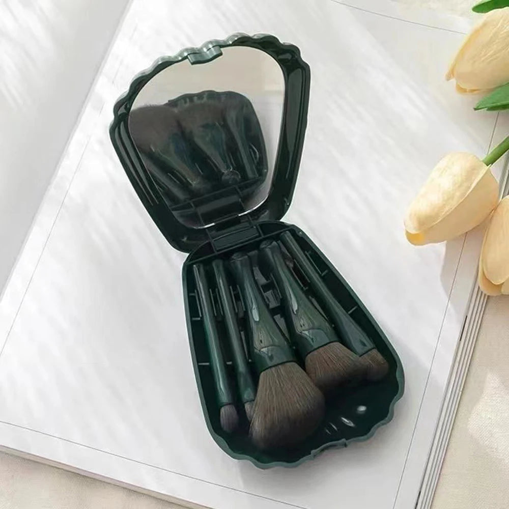 5PCS Makeup Brush Makeup Set Foundation Make-Up Brush Eye Shadow Brush Makeup Brush Set Travel Portable With Mirror Beauty Tool Good Vibrations