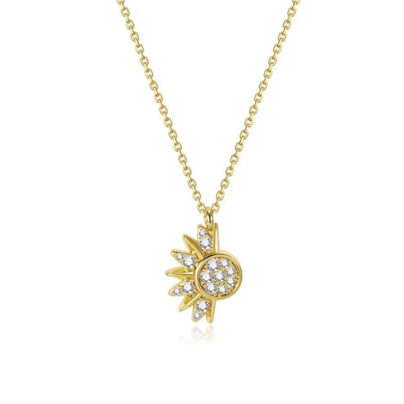 New Stainless Steel Magnetic Sun Moon Couple Necklace Fashion Chain for Men and Women Good Friend Gifts Trend Jewelry Good Vibrations