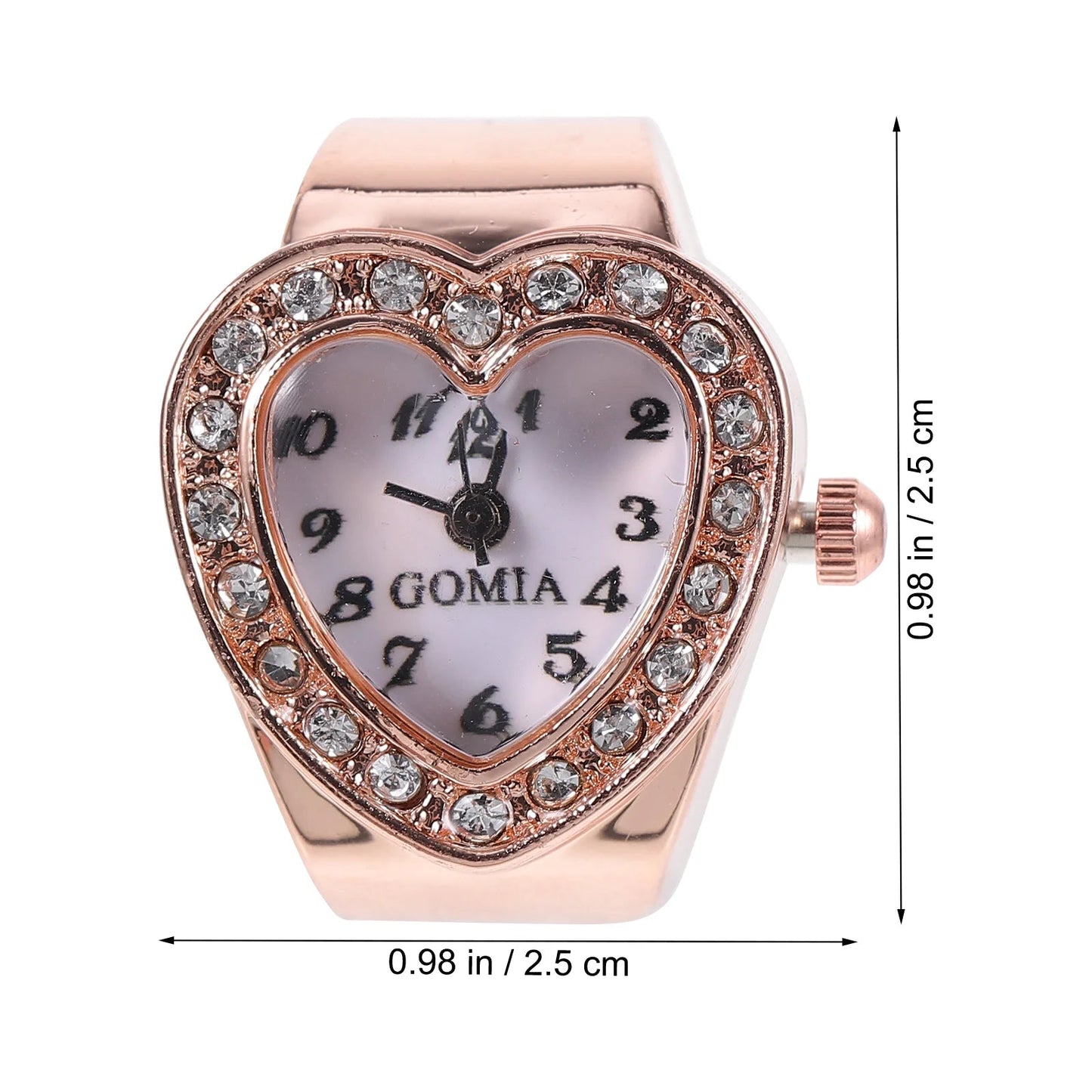 Women Finger Watch Heart Shape Finger Ring Watch Female Valentine's Day Gift Good Vibrations