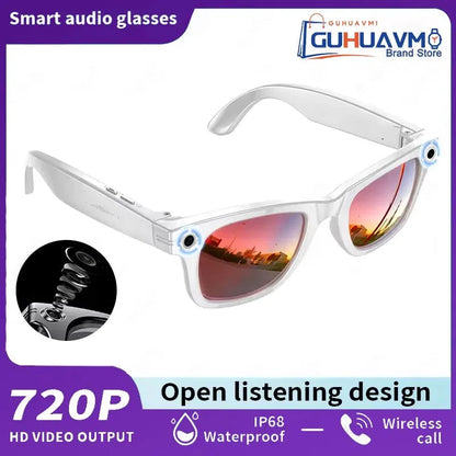 Smart Glasses HD Recording Videos AI Photo Recognition Answer Translation 290mAh Large Battery IP67 Waterproof Bluetooth Glasses Good Vibrations