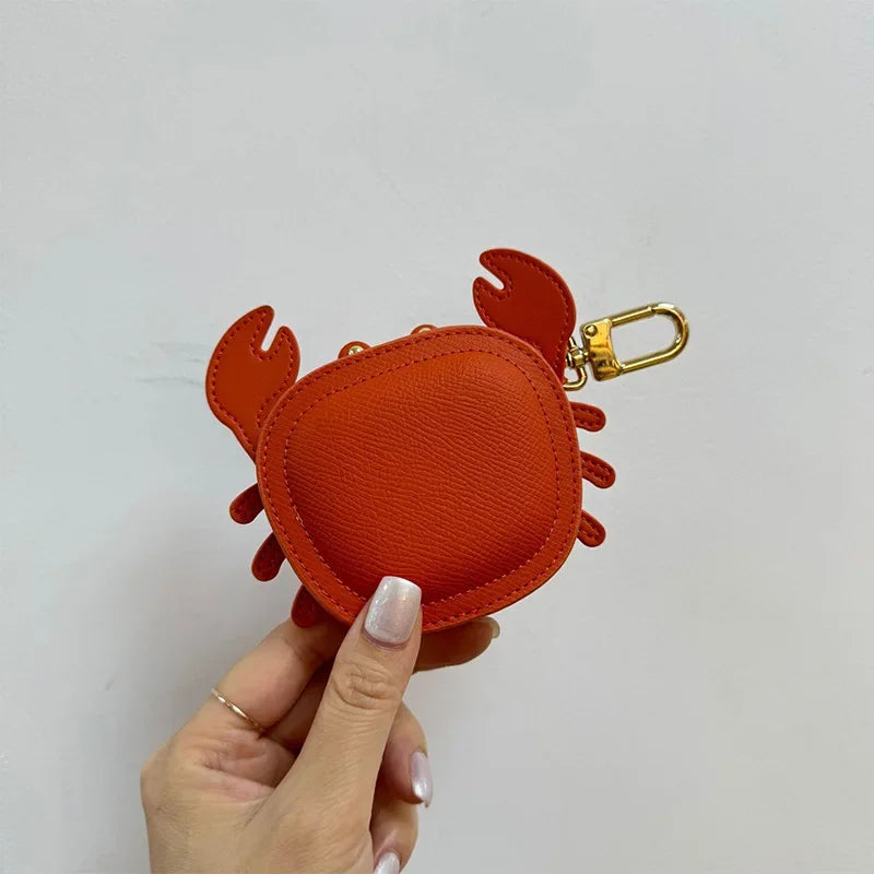 Crab Coin Purse Bag Charm Pendant,Mini Wallet Zipper Pouch for Earphone Storage,Backpack Handbag Hanging Decoration Accessories Good Vibrations