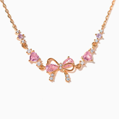 Y2K Exquisite Sweet Pink Zircon Bowknot Love Heart Chain Bracelet For Women Girls Party Birthday Jewelry Gift Good Vibrations Adult Super Store