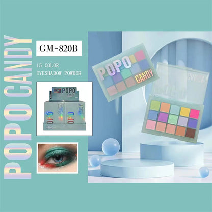 15 Colors Eyeshadow Palette Set Colorful Neon Rainbow Makeup Eyeshadow Palette Vibrant Shimmer Matte Pigmented Blendable Make Up Good Vibrations