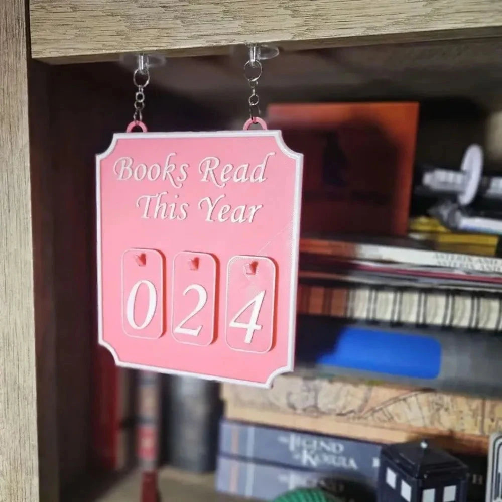Hanging Bookshelf Counter Books Read This Year Personalized Reading Counter Bookish Decor Bookshelf Sign Reading Plan Management Good Vibrations