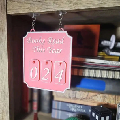 Hanging Bookshelf Counter Books Read This Year Personalized Reading Counter Bookish Decor Bookshelf Sign Reading Plan Management Good Vibrations