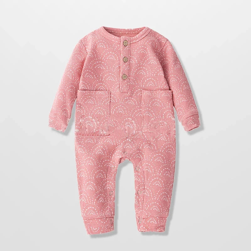 Newborn Baby Romper Heart Polka Dots Print Jumpsuit Toddler Boys Girls Long Sleeve Rompers for Spring Autumn Playsuit Good Vibrations