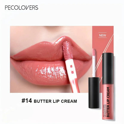 Butter Lip Cream Liquid Lipstick, Non-Sticky, Moisturizing High Pigment For Nude Red Sexy Lip Makeup Cosmetic Good Vibrations