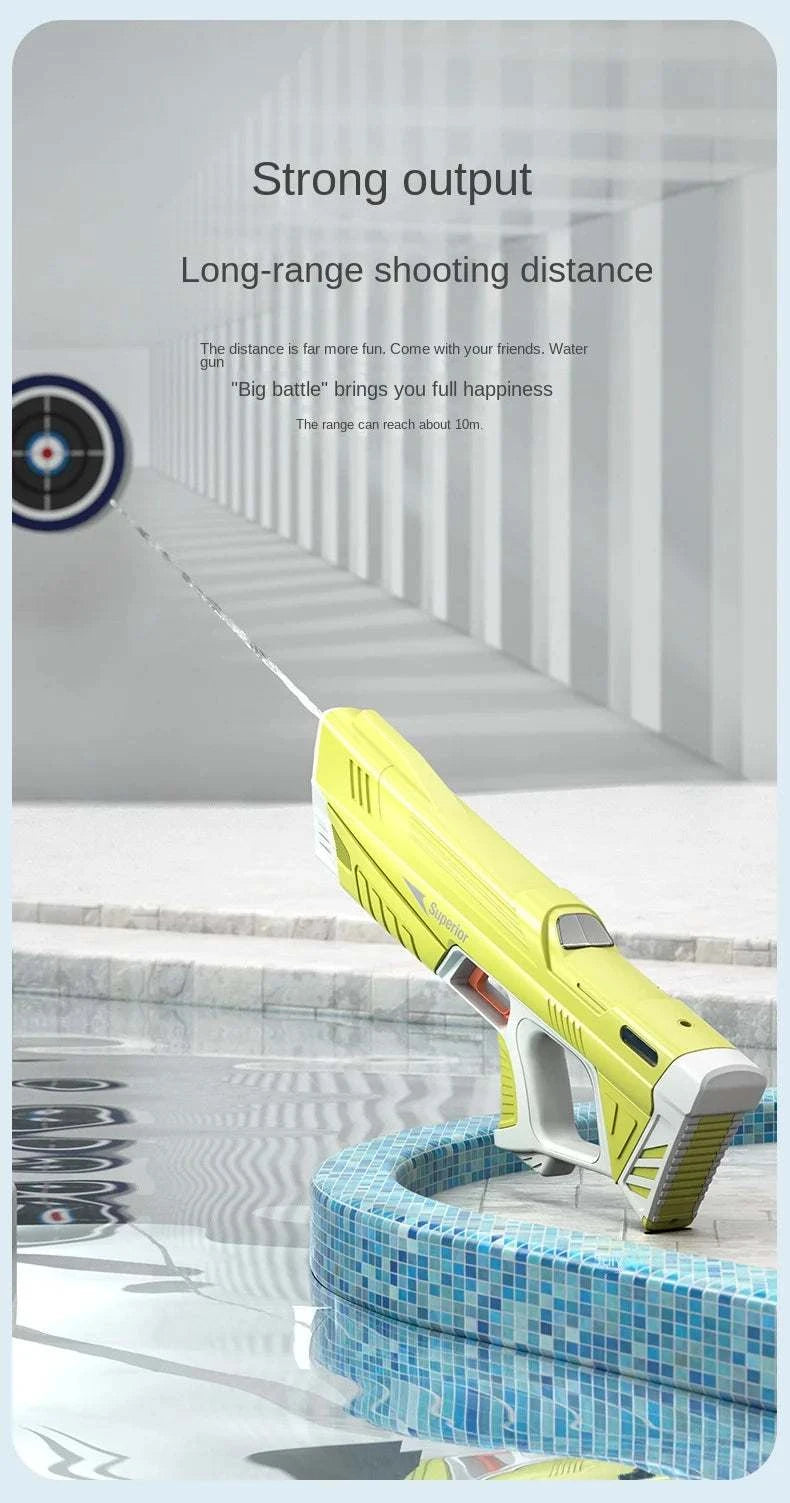 43cm Full Electric Automatic Water Storage Gun Toys Portable Children Summer Beach Outdoor Fight Fantasy Toys for Boys Kids Game Good Vibrations