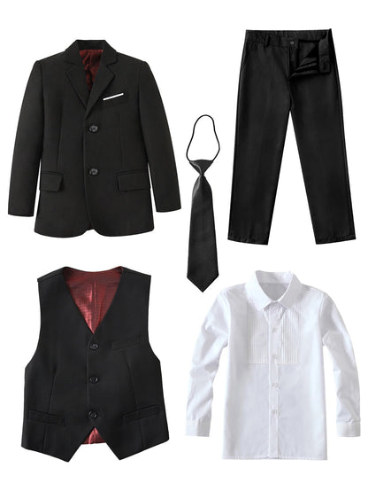 Boys Suits Colorful Formal Suits 5 Piece Slim Fit Dresswear Suit Set School Uniforms Good Vibrations