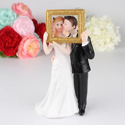 Funny Wedding Cake Toppers Dolls Romantic Bride And Groom Figurines Stand Topper Decoration Supplies Marry Resin Figurine Good Vibrations