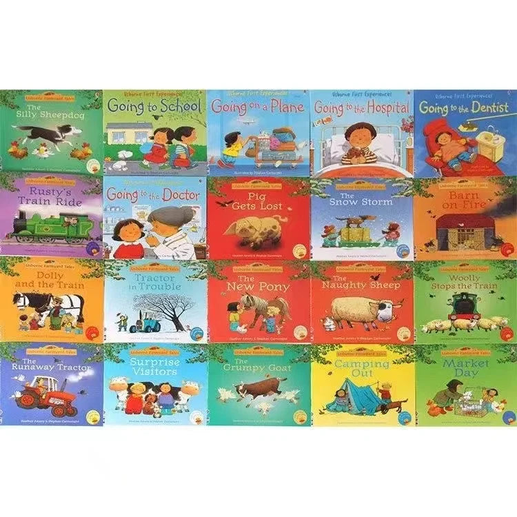 20 Books/set  Kids Usborne Picture Books for Children Baby Famous Story English Child Book Educativo Infantil Good Vibrations
