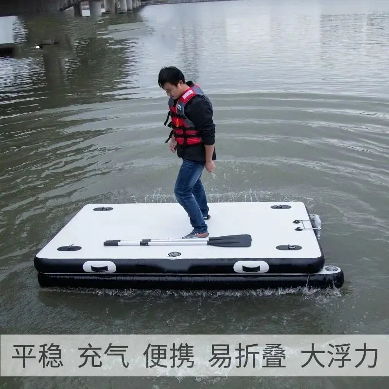 Thickened portable folding inflatable fishing floating platform Luya boat professional fishing platform Good Vibrations