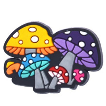 Mushroom Shoe Charms forCrocodile charms   Women Clogs Pins Men Badges Kids Jeans Boy Girls Decorations Buckle Shoes Accessories Good Vibrations