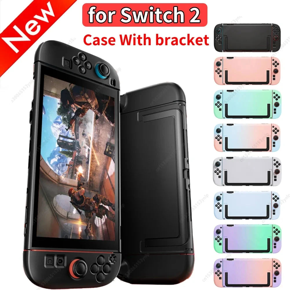 New Portable Silicon Case with Stand Protective Case Sleeve Handle Grip Cover Protective Shell for Switch 2 Game Accessories Good Vibrations