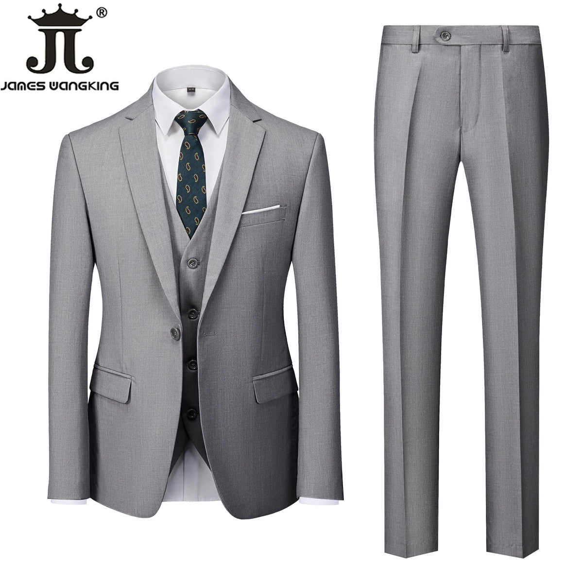 18 Color M-6XL ( Jacket + Vest + Pants ) Boutique Solid Color Men's Official Business Suit Bride's Wedding Dress Party Male Suit Good Vibrations