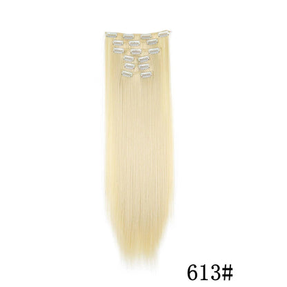 Synthetic Clips in Hair Extensions Long Straight Hairstyle Blonde Black Hairpieces Heat Resistant False Hair Daily Use Good Vibrations
