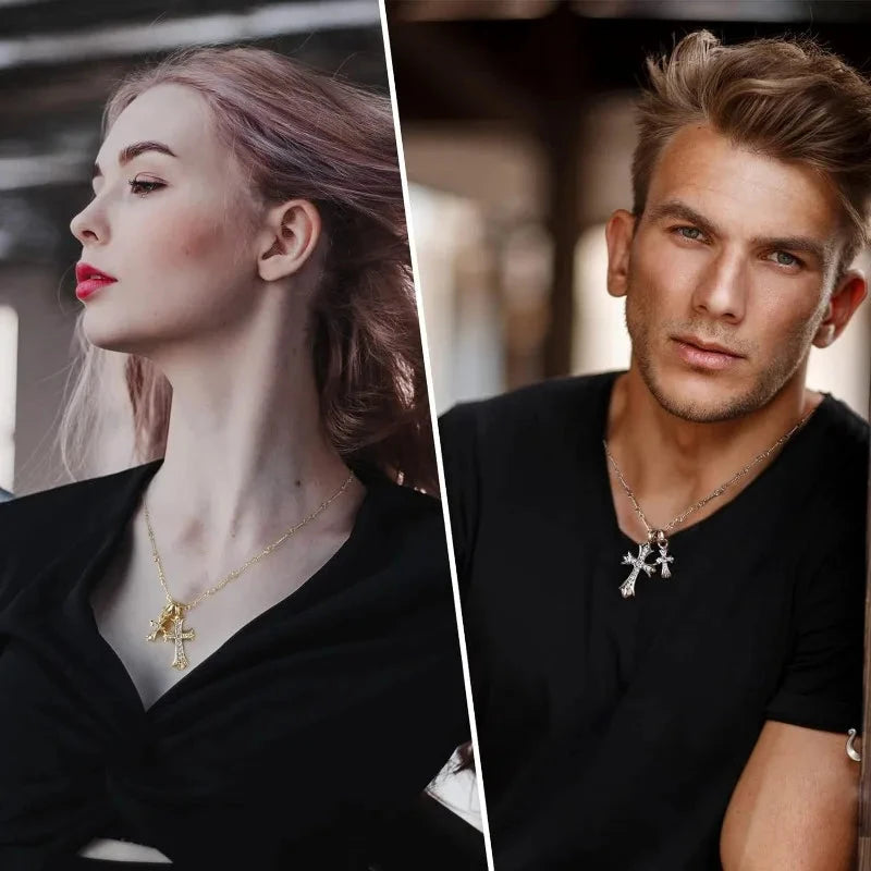 1pc Luxury Geometric Elegant Cross Necklace For Women Men Wedding Engagement Party Jewelry Accessories Good Vibrations