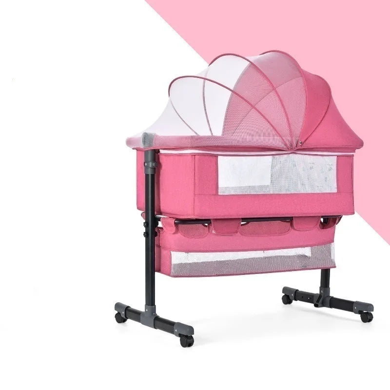 Portable Bedside Sleeping Equipment for Infants, Baby Crib with Covered Bed, Baby Cradle, Newborn Bed Good Vibrations