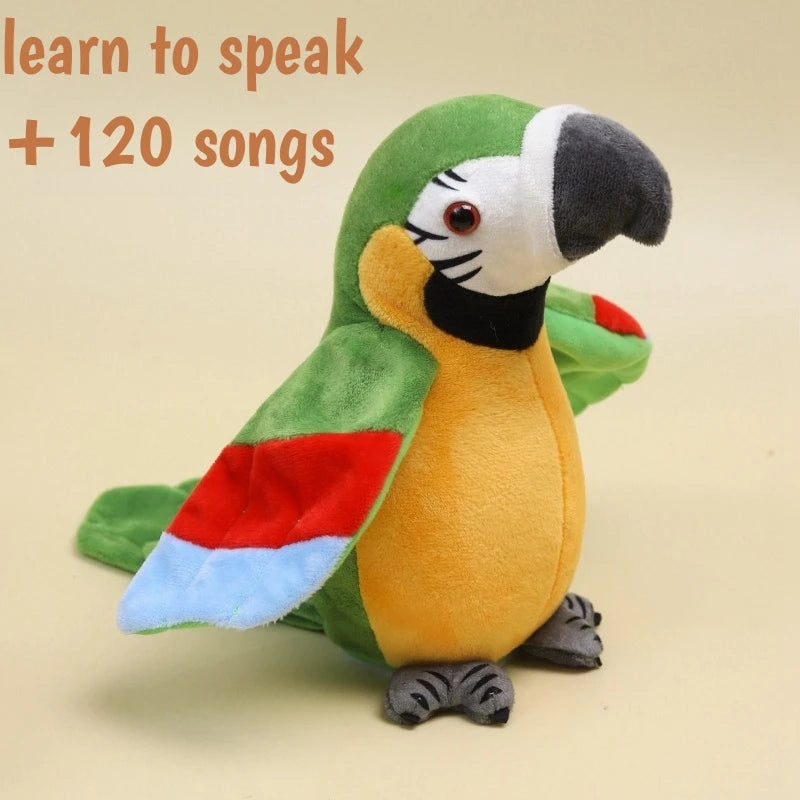 Talking Parrot Toy Interactive Stuffed Animal Plush Toy for Kids Record Parrot Repeat What You Say Funny Bird Toy Children Gift Good Vibrations
