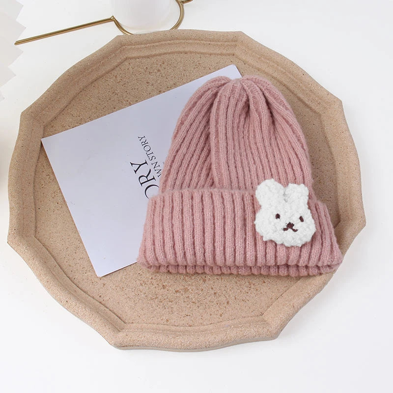 Autumn Winter Baby Hat Soft Warm Knitted Boy Girl Children Beanies Caps Solid Color Crocheted Infant Kids Bonnet Hats 0-3Y Good Vibrations