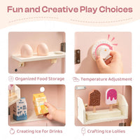 ROBUD Wooden Kids Kitchen PlaySet Series Pink Montessori Toy Kitchen Pretend Playset for Kids Aged 3+ Good Vibrations