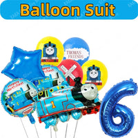 Thomas Birthday Decorations Cartoon Train Balloons Paper Tableware Stickers Backdrop For Kids Boy Girl Party Supplies Toy Gifts Good Vibrations