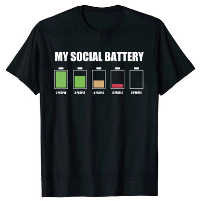 Introvert Logo T Shirt Funny Humor Introvers Joke T Shirts Summer Cotton Streetwear Humor Quotes Christmas Gifts T-shirt Good Vibrations