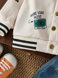 Baby Boys 2025 New Spring Autumn Baby Girls Boys Clothes Cartoon Letter Jacket Fashion Sports Costume Infant Sportswear For 1-3Y Good Vibrations