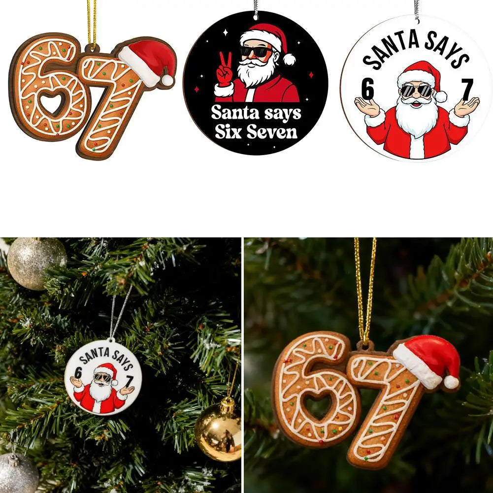 Santa Says 6-7 Christmas Ornament 2025 Tree Decor Naughty Gift Exchange Present Cute Stocking Unique Holiday Decoration Good Vibrations