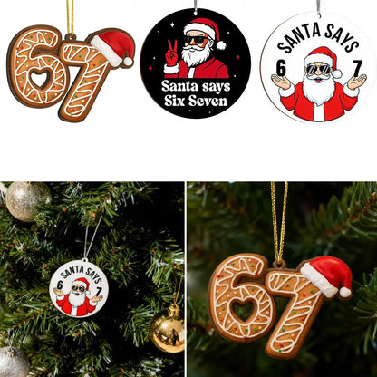 Santa Says 6-7 Christmas Ornament 2025 Tree Decor Naughty Gift Exchange Present Cute Stocking Unique Holiday Decoration Good Vibrations