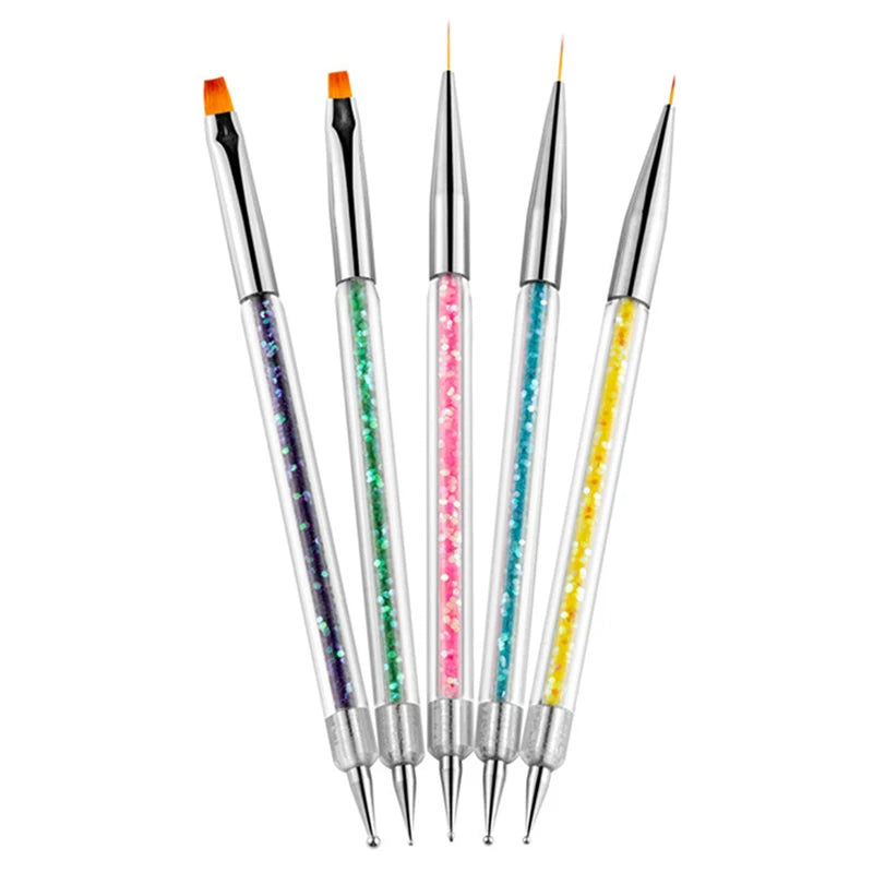 5Pc Nails Art Dotting Pen Acrylic Drawing Liner Supplies Brush Rhinestone Gems Picker UV Gel Painting Manicure Accessoires Tools Good Vibrations