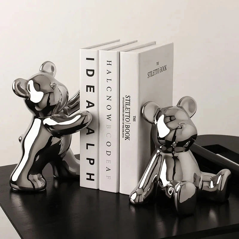 Bear Bookends Modern Luxury Cute Ceramic Home Decorations Simple Bedrooms, Bookshelves Available Good Vibrations
