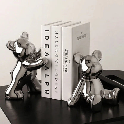 Bear Bookends Modern Luxury Cute Ceramic Home Decorations Simple Bedrooms, Bookshelves Available Good Vibrations