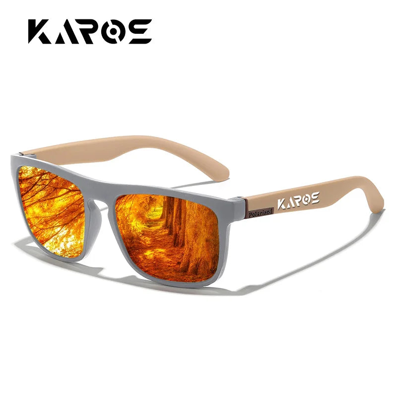 KAROS Sunglasses Men/Women Polarized Square Mirror Brand Design Luxury UV400 SunShade Unisex Fishing Driving Cycling Hiking Good Vibrations
