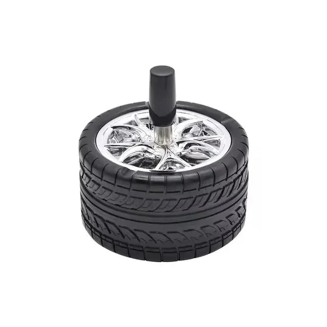 New Creative Tyre Hub Rotating Style Fashion Ash Tray Alloy Round Smokeless Press Up Ashtray portable ashtray Good Vibrations Adult Super Store