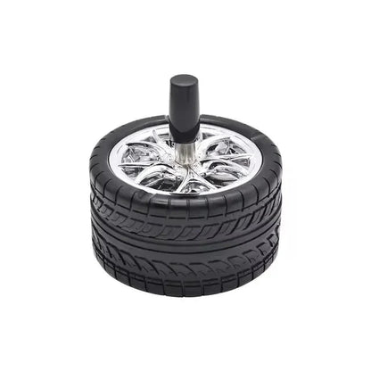 New Creative Tyre Hub Rotating Style Fashion Ash Tray Alloy Round Smokeless Press Up Ashtray portable ashtray Good Vibrations Adult Super Store