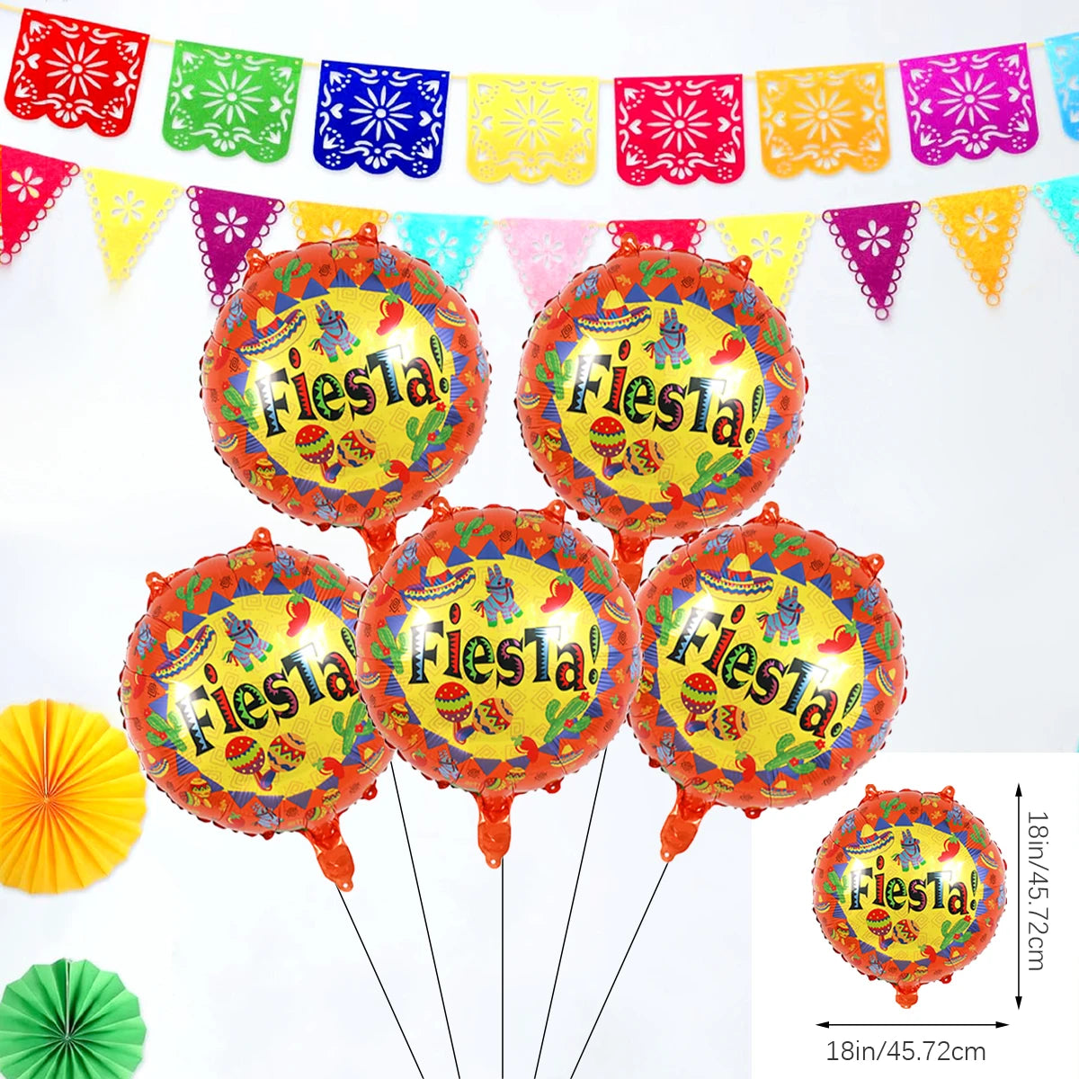 2025 Fiesta Party Decoration Balloons Mexican Fiesta Party Decorations Taco Luau Decorations Birthday Party Supplies Home Decor Good Vibrations