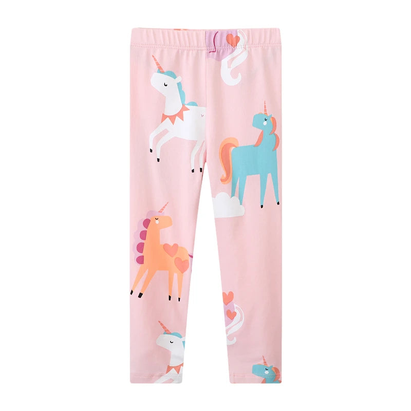 Little maven Baby Girls Leggings Pants Cotton Trousers Toddler Kids Clothes Cartoon Pink Unicorn Children's Clothing Autumn Good Vibrations