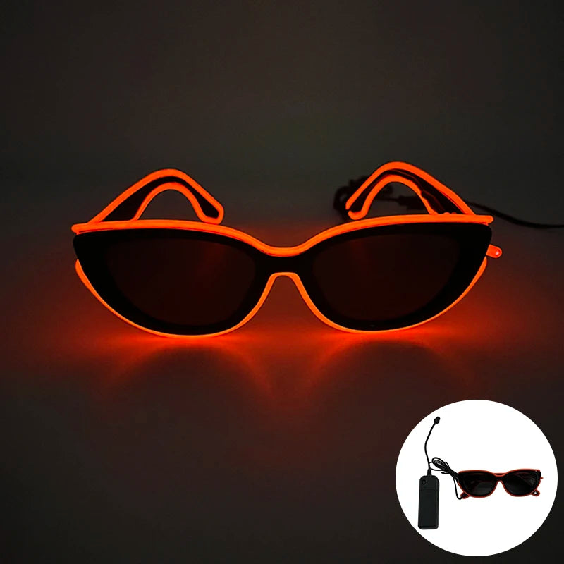 LED Funny Sunglasses Futuristic Soldier Round LED Steampunk Glasses Birthday Halloween Christmas Concert Steampunk Toy Glasses Good Vibrations