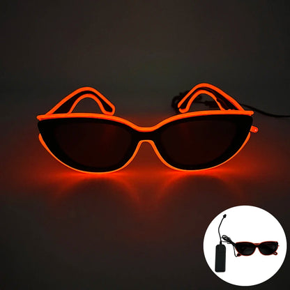 LED Funny Sunglasses Futuristic Soldier Round LED Steampunk Glasses Birthday Halloween Christmas Concert Steampunk Toy Glasses Good Vibrations