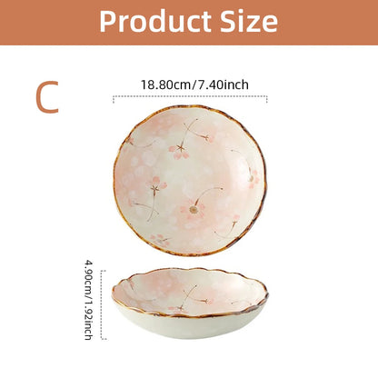 Ceramic Plates, Japanese Ddishes, Home Tableware, Creative Round Dishes, Dinner Plates, High-quality Deep Plates Good Vibrations