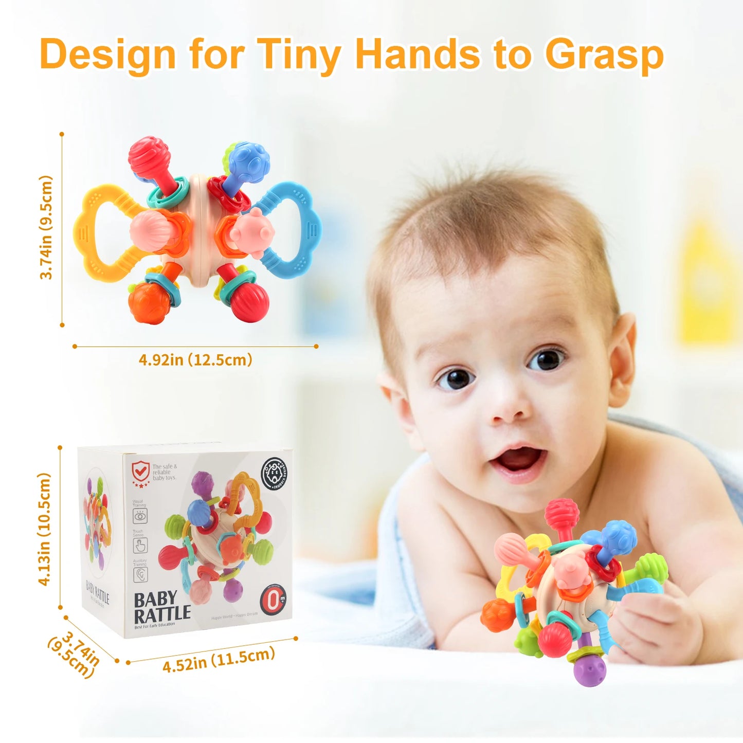Baby Toy Manhattan Round Ball Soft Silicone Hand Grab Ball Rattle Infantil Chewable Teethers Toys For Infant 0-12months Good Vibrations
