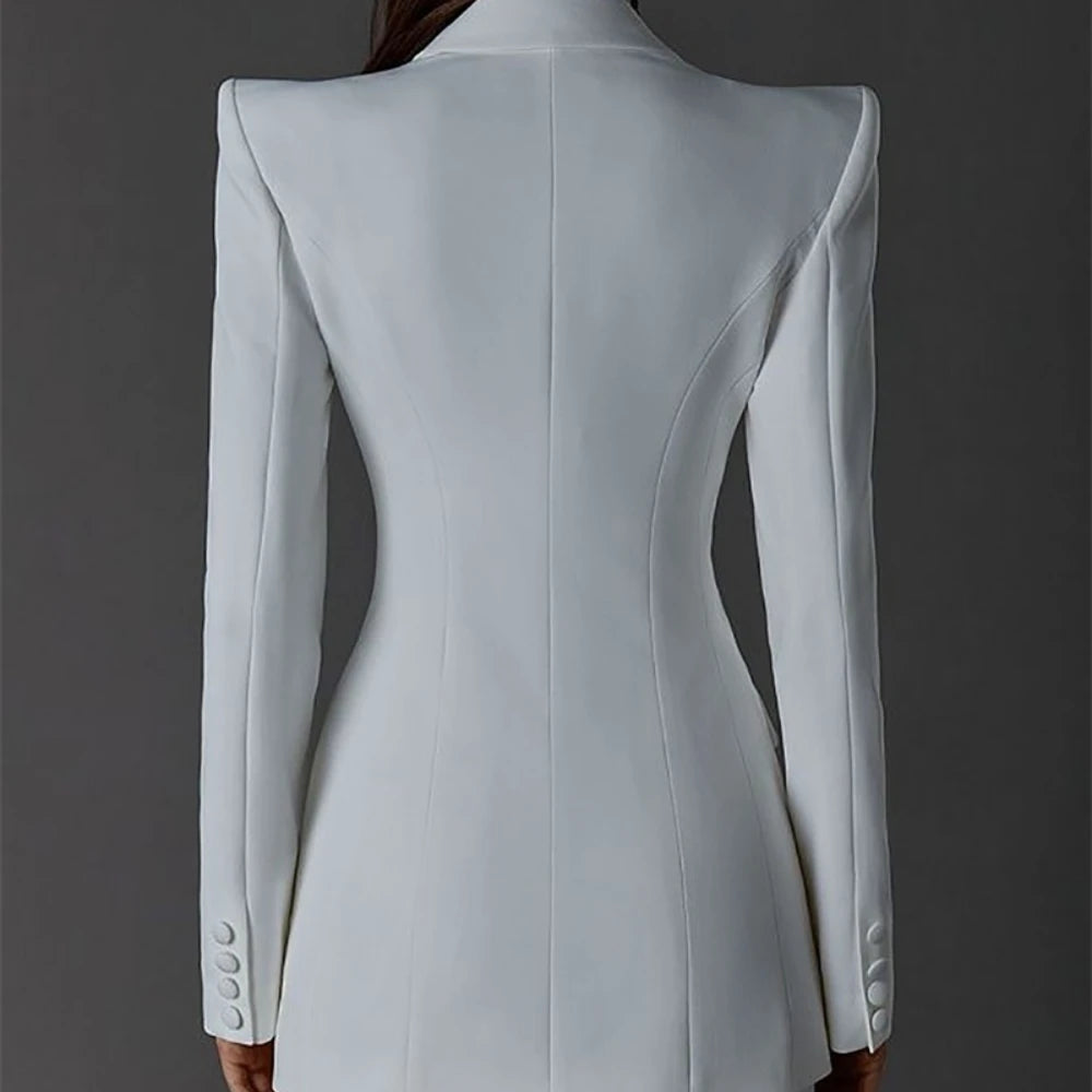 Vintage Women Wedding Suits Set 2 Pcs Blazer+Pants Formal Pantsuit Business Office Slim Fit  Peaky Blinders Takım Elbise Good Vibrations