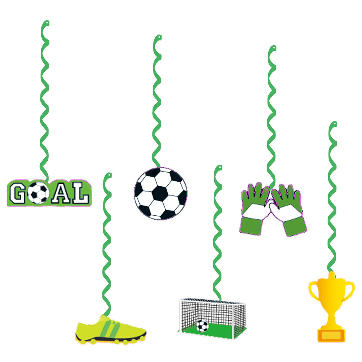 Soccer Party Hanging Decor Pull Flag Banner Spiral Football Birthday Party Soccer Club DIY Decoration Supplies Garland Pennant Good Vibrations