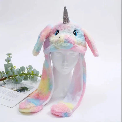 Hats For Autumn And Winter Warm Accessories Toys For Children Internet Celebrities Cute Rainbow Horses Small Rabbits Ears Hats Good Vibrations