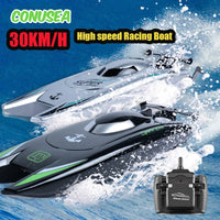 30Km/h Racing Boat 2.4G Radio controlled Rc Boat High Speed Speedboat 20Mins 2Ch Dual Motor Waterproof  Ship Boys Christmas gift Good Vibrations