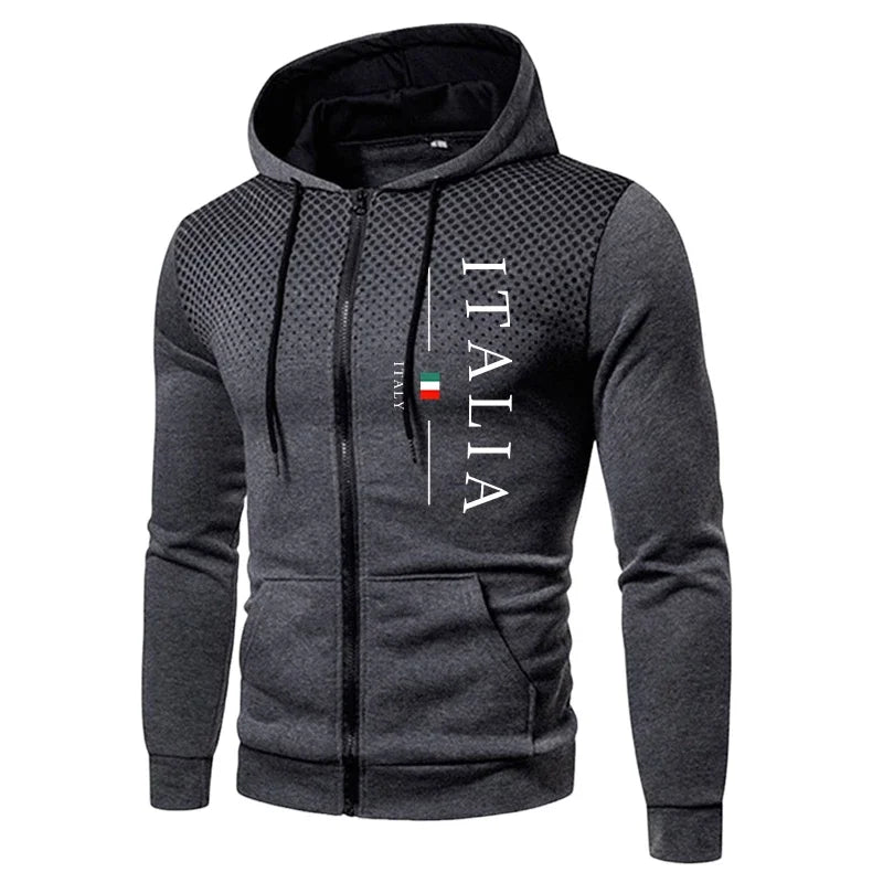Autumn Winter Popular Men's Tracksuit Zipper Hoodie and Sweatpants Urban Casual Sporty Jogging Suit Male Daily Training Outfits Good Vibrations