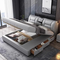 King Upholstered Beds Minimalist Frames Children Bedroom Beds Multifunctional Headboard Meubles De Chambre Home Furniture Good Vibrations