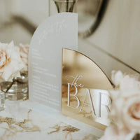 1p Arch Gold Acrylic Bar Sign- Arched Gold Wedding Bar Sign - Signature Drinks Wedding Sign - Wedding Bar Menu - Wedding Signage Good Vibrations