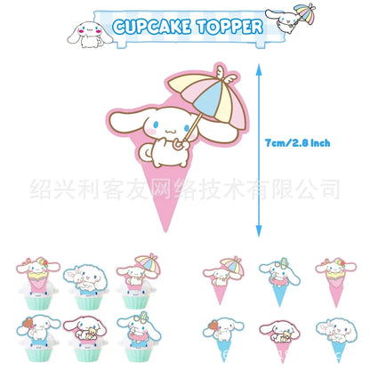 Cinnamoroll Theme Party Supplies Kids Birthday Christmas Decorations Gift Bag Ballons Banner Cake Topper Tableware Accessories Good Vibrations